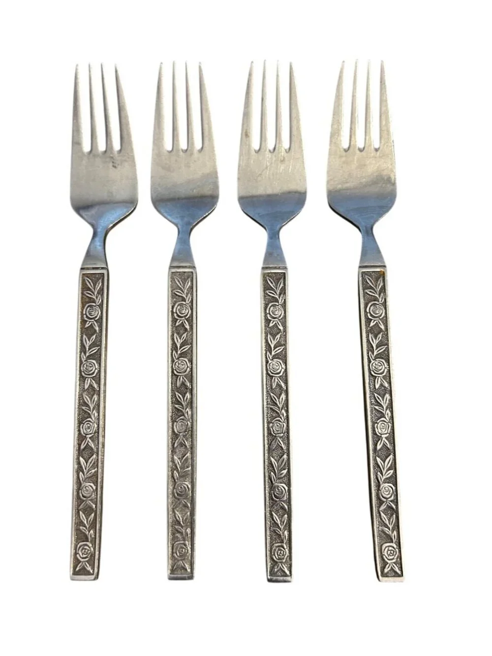 Interpur Mexicaly Rose Stainless Steel Forks Set Of 5 salad Vintage Floral Japan
